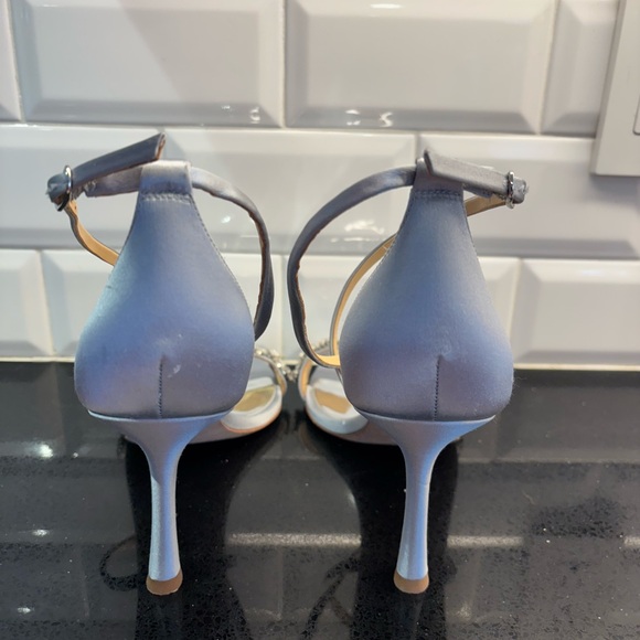 Badgley Mischka Nala Sandals Size 8 Wedding Bride Light Blue Rhinestones $225 - Picture 5 of 9